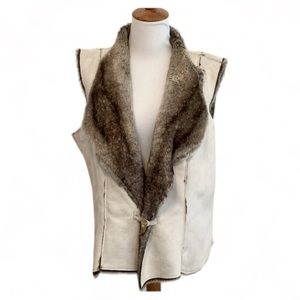 Faux suede and fur vest